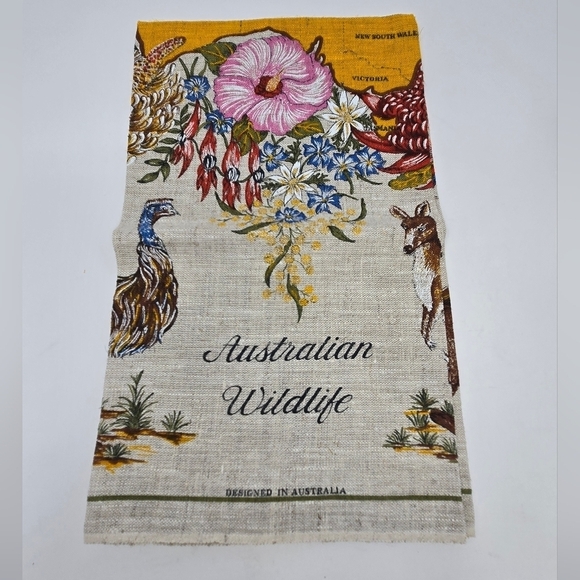 AUSTRALIA TRAVEL SOUVENIR LOT APRON DISH TOWEL MAP VINTAGE KITCHEN LINENS NEW - Picture 5 of 14